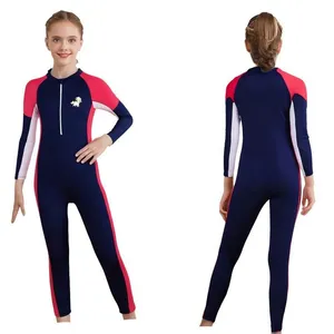 3-14 Girls Fashion One Piece Rash Guard Swimsuit Full Body Sport Beach Bathing Suit Custom Swimwear With Logo Swimming Vacation thumbnail-3