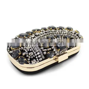 Handmade Heavy Manual Hot Sale Big Stone Ambroidered Clutch Bag thumbnail-5