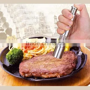 Classic Salt and Pepper Stainless Steel Mill Grinder Set Sleek Design for Outdoor BBQ Manual Mini Salt& Pepper Mill thumbnail-3