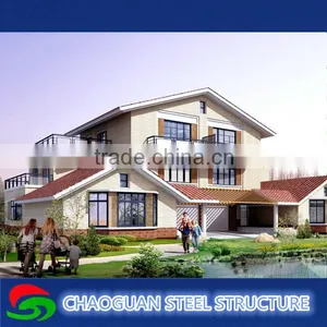 Modern Portable Light Steel Frame Houses, Non-shrinking Villa for Hotel thumbnail-1