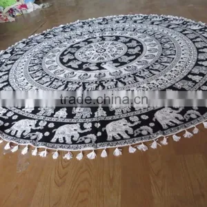 New OMBRE Mandala Round Roundie Towel Throw Tapestry Beach Yoga Mat Bohemian Hippie Beach Towel thumbnail-4