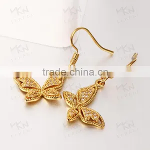 2015 LEKANI Big Butterfly Golden Earring Designs for Women thumbnail-1