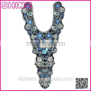 Garment Accessory Trims,Cheap OEM/ODM Fashion Embroidery Flower Neckline Applique Collar Quality Choice thumbnail-1