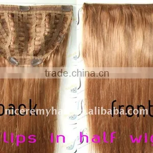 Human Remy Hair Clips in Half Wig thumbnail-1