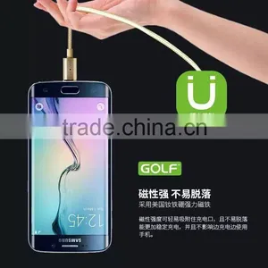 GOLF 1.2M Metal Maghetic Micro Data and Charge Cable LED Light 2.4A Weave Cable for Android Mobile Phone thumbnail-4
