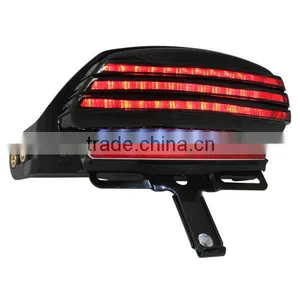 Smoke Integrated LED Tri-Bar Tail Light for Harley Davidson thumbnail-1