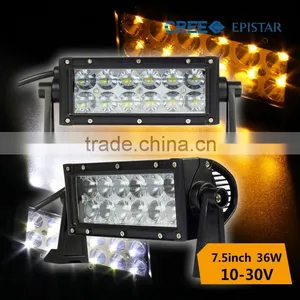 36W 7.5 Inch Double Row Amber Led Offroad Light Bar With Stroboflash thumbnail-1