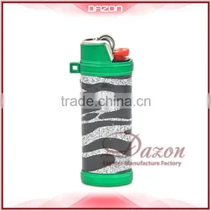2015 Metal Green-Leather Lighter Case For BIC Custom thumbnail-3