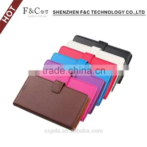 Premium Litchi Pattern pu Leather Wallet Flip Cover for Sony Xperia X Phone With Stand Feature thumbnail-6