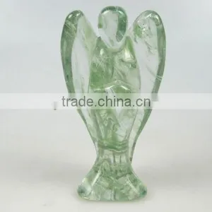 Beautiful Green Quartz Carved Angel for Wholesale thumbnail-1