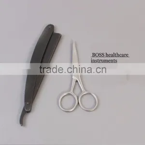 Straight Barber Folding Shaving Knife Blades Scissors thumbnail-1