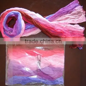 Hand Painting Crinkled Silk Chffion Scarf thumbnail-1
