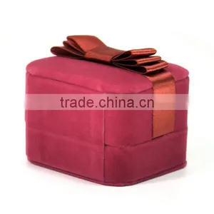 Wholesale Custom Fancy Velvet Jewelry Gift Box With Ribbon thumbnail-3