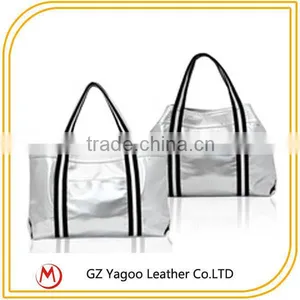 Fashion Simple Glossy Bright Silver Shopping Bag Girl thumbnail-1