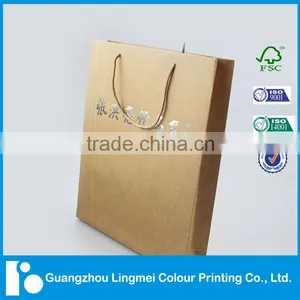 Paperboard Handling Kraft Brown Paper Bags Printing With Hot Stamping thumbnail-1