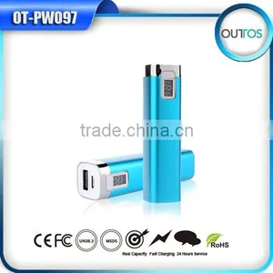 Portable Stick Aluminium Rohs Power Bank Charger 2600mah With LCD Display thumbnail-3