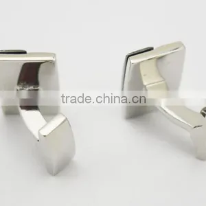 Stylish Mens Shirt Matte Silver Cufflinks Matt Blank Cufflink thumbnail-5