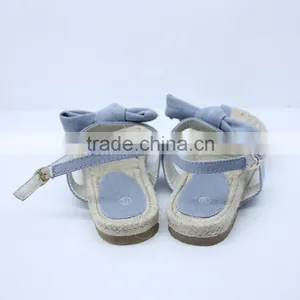 2016 Latest Lady Flat Sandal Shoes Comfortable Powderblue Sandal Shoes With Bowknot for Ladies thumbnail-5