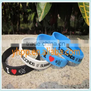 Custom I Love 5 SECONDS OF SUMMER Silicon Filled in Colour Wristband Bracelet thumbnail-2