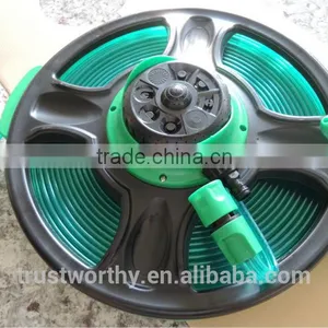 50Ft Flat Hose With Two End Plastic Quick Hose Connector 8 Pattern Sprinkler Hose Reel thumbnail-2