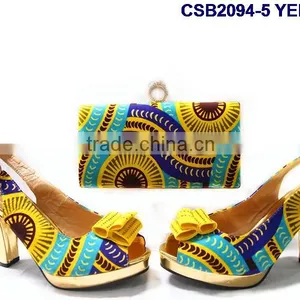 CSB2094 Lovely Elegant Newest Design Pink/green Shoes& Bags for Woman Sandals With High Heels Matsh Bags Wedding /party Shoe thumbnail-5
