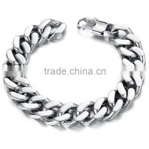 Factory Custom High Quality Chain Silver Bracelets for Men thumbnail-1