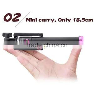 Universal Handheld Extendable Self Monopod Holder Bluetooth Selfie Stick 2016 For Smartphone Black thumbnail-2