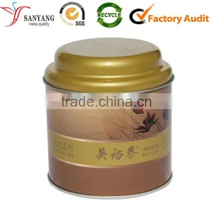 Custom Wholesale Manufacturer Made Smooth Clean Finish Round Cylinder Tin Box for Shipping Tea Bag thumbnail-1