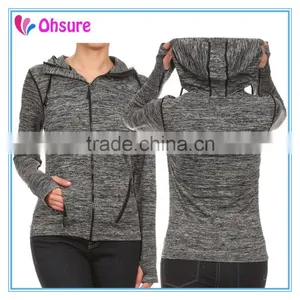 90% Nylon 10% Spandex Zipper up Yoga Jacket Sports Wear Gym Jacket thumbnail-1
