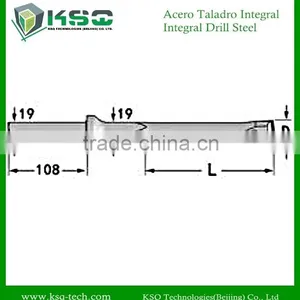 Sizes 20000mm - 4000mm Shank 22 mm x 108 mm Chisel Bit Integral Drill Steel thumbnail-3