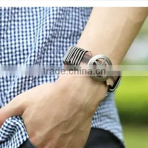 Antique Star Charming Double Layers Brown Leather Wrap Bracelet thumbnail-2