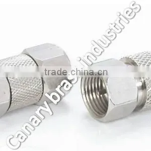 F Male to F Male Coupler Connector 1 Pack Adapter Double Male Splice F-71 Coaxial Cable Coupling Barrel Connector thumbnail-1