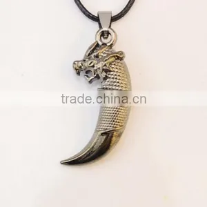Popular PUNK Charm Wolf Tooth Pendants Necklace Gift thumbnail-2