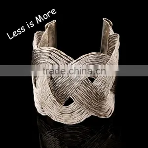 Matt Shiny Fashion Women Vintage Gold/Silver Plated Bangle Punk Cuff Bracelet Jewelry thumbnail-2