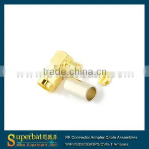 RP-SMA Crimp Plug(female Pin) Right Angle Connector for LMR195 RG58 RG400 RG142 Right Angle Sma Connector for Antenna thumbnail-1