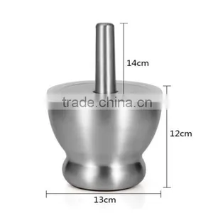 Stainless Steel Mortar and Pestle Set With Plastic Cover, Food Mill Quality Choice thumbnail-1