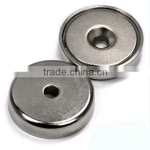 Neodymium Round Base Magnet With 8mm Hole thumbnail-2