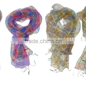 Organza Silk Shawls and Stoles thumbnail-1
