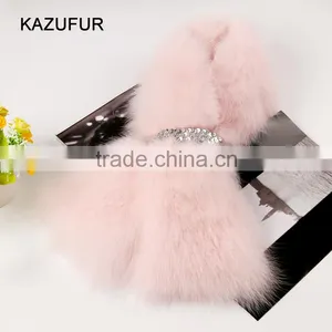 Hot Sale Real Fox Fur Scarf With Pink Color for Girls/fashion Fur Scarf KZ160083 thumbnail-1