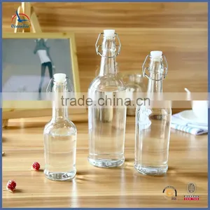 High Quality Set 3 Glass Beverage Bottles Wholesale Clear Glass Water Bottle thumbnail-1
