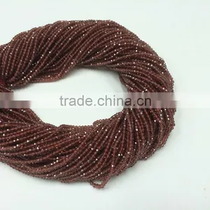 #MZZ Natural Semi-Precious Roundel Faceted Gemstone Beads Garnet thumbnail-1