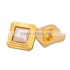 Elegant Fashion Square Shape Pearl Color Stone Shank Plastic Button thumbnail-3
