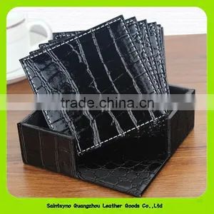 15012 Promotional Gift Eco-friendly Leather Coffee Cup Mat Wholesale Coffee Tea Cup Coaster thumbnail-2