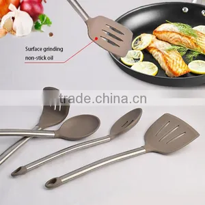 8-Piece Silicone Cooking Utensils With Stainless Steel Handle Of Kitchen Utensils thumbnail-3