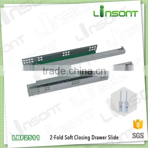 High Quality 2-fold Undermount Soft Close Undermounted Slide Kitchen Accessories Drawer Slide thumbnail-1