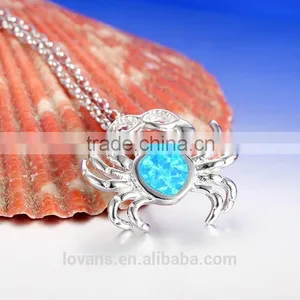 SPI007W Wholesale 925 Sterling Silver Crab Pendant Necklace thumbnail-2