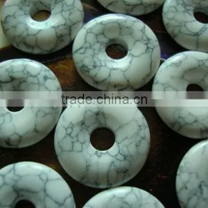 19*4mm Synthetic Howlite Turquoise Donut Shaped Pendant thumbnail-1
