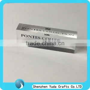 Elegant Clear Name Plate Transparent Acrylic Blocks, Factory Direct Sale Pmma Trademark Block thumbnail-1