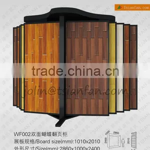 WF002 Bamboo Showroom Wood Rack Card Display / Page Turning Type Rack thumbnail-1