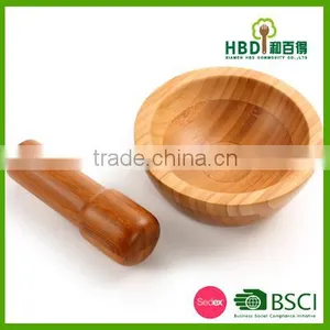 Hot New Products for 2016 Mortar and Pestle Bamboo Arlic Masher Spice Crusher Grain thumbnail-2